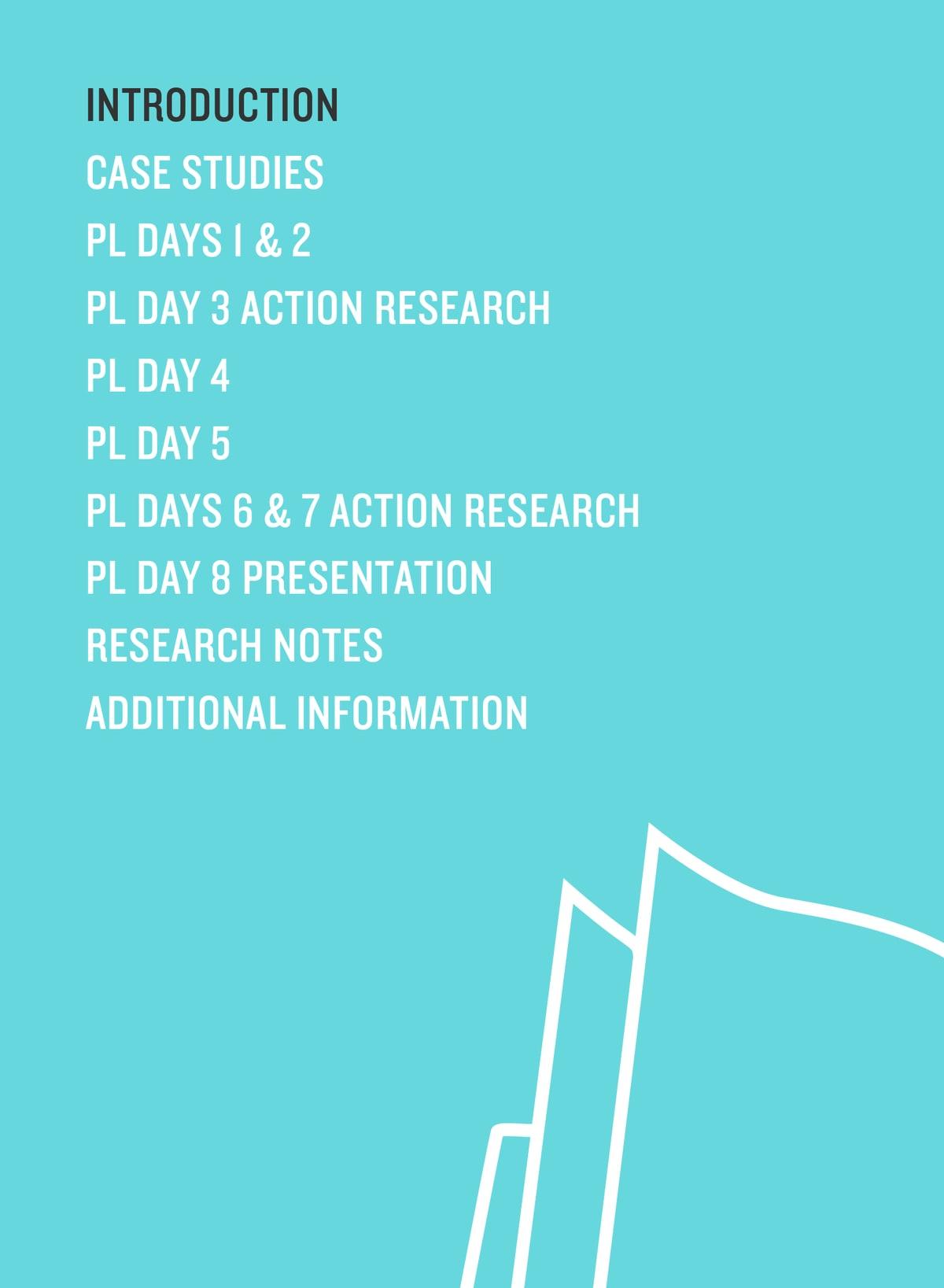 Blue folder divider with Introduction highlighted