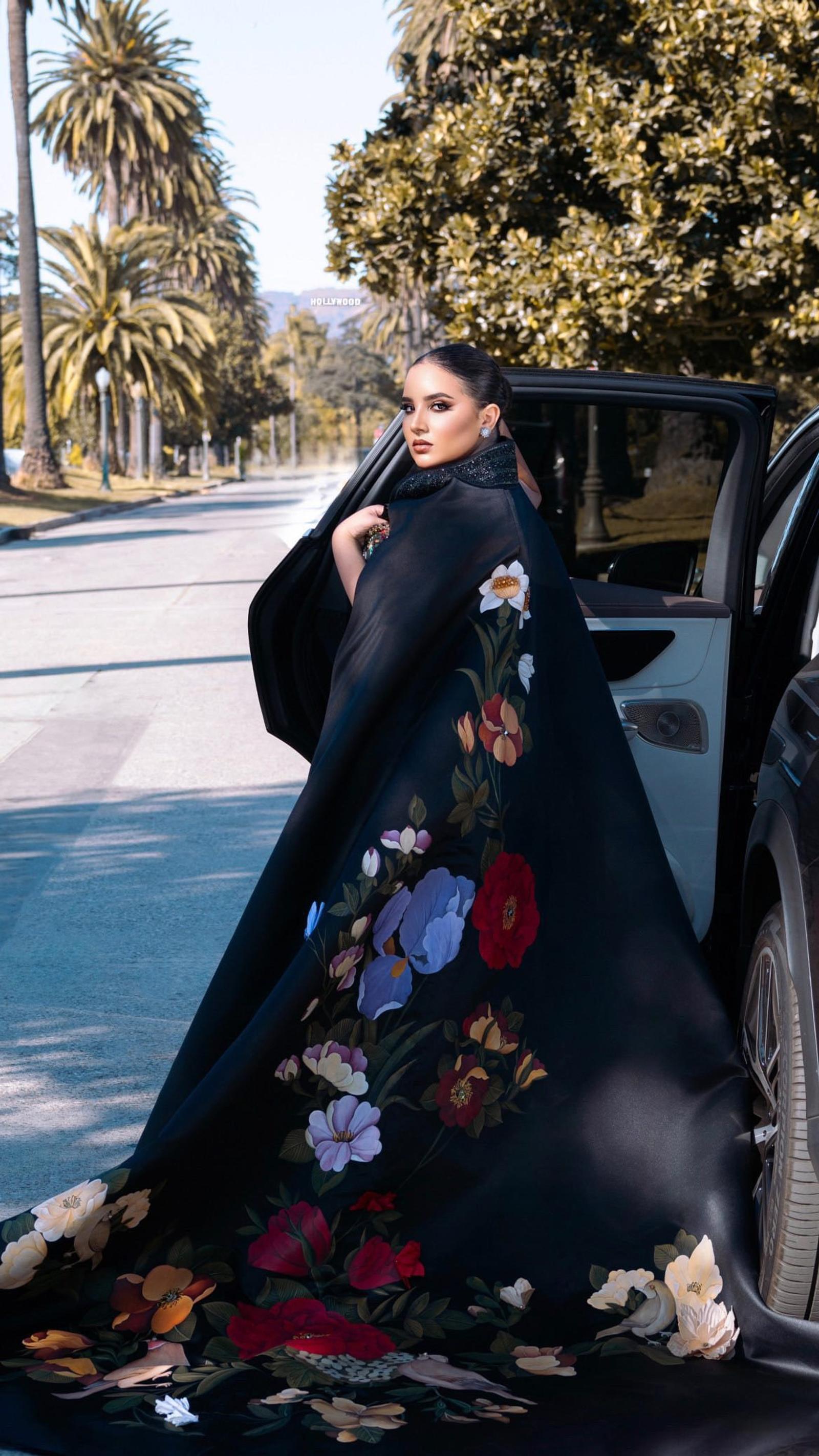 Anissa Asabban presenting the persian Couture Brand Zima Maison in Hollywood.