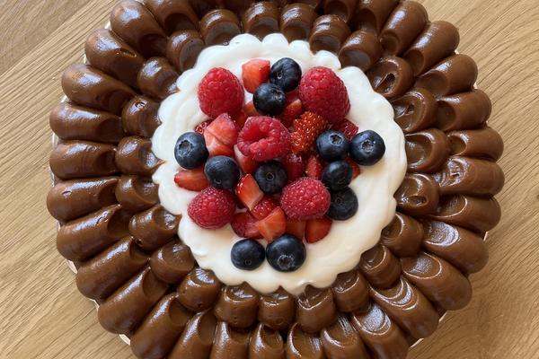 Brownie con frutos rojos