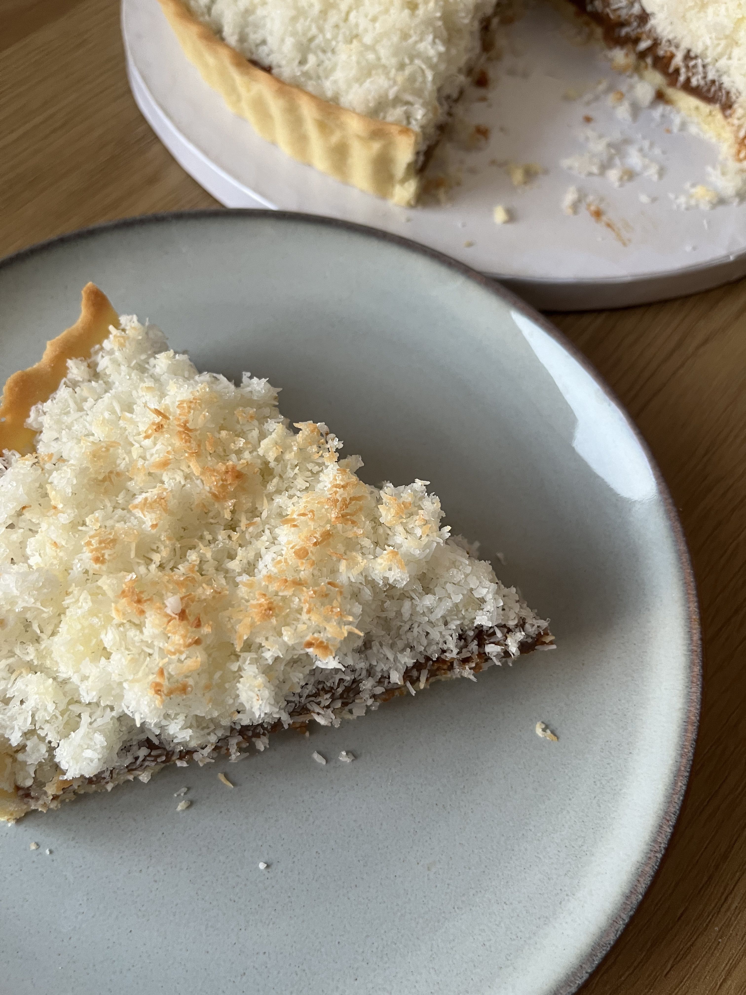 Tarta de coco y dulce de leche