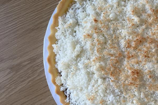 Tarta de coco y dulce de leche