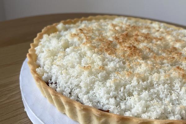 Tarta de coco y dulce de leche