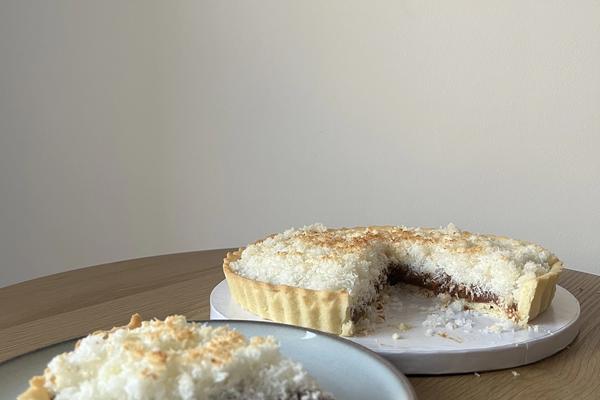 Tarta de coco y dulce de leche
