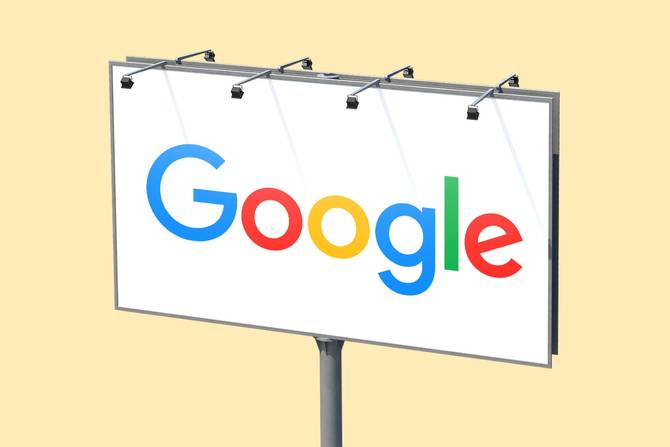 Google logo on a billboard