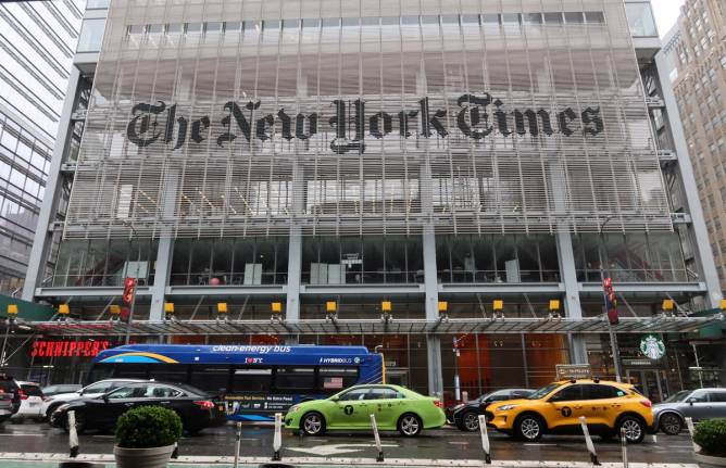 The New York Times building in Manhattan