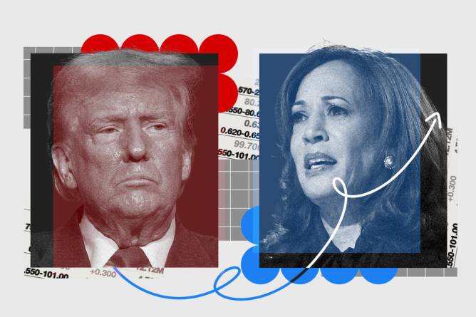 Graphic of Donald Trump and Kamala Harris