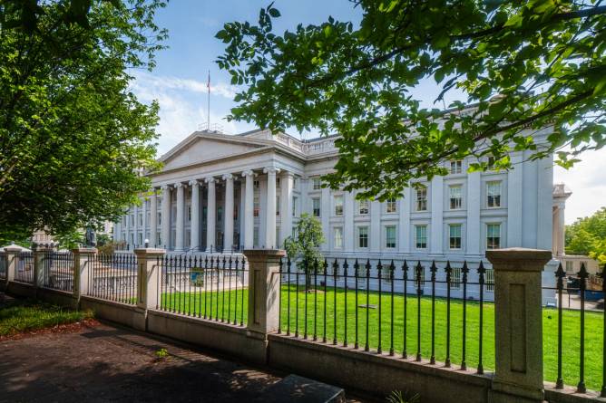 the U.S. Treasury Building in Washington, D.C.