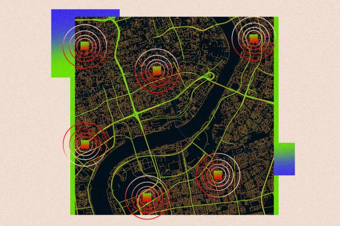 Map overview with radar location markers