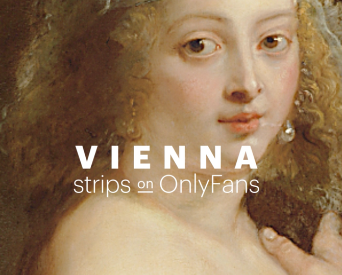 A poster that says "Vienna strips on OnlyFans"
