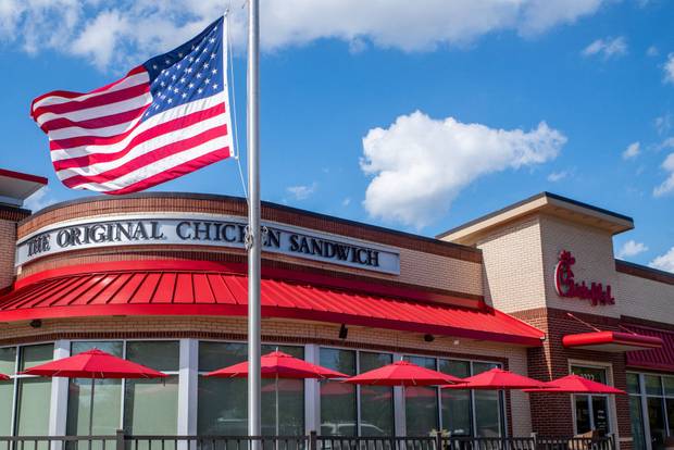 A Chick-fil-A restaurant is seen on July 05, 2022