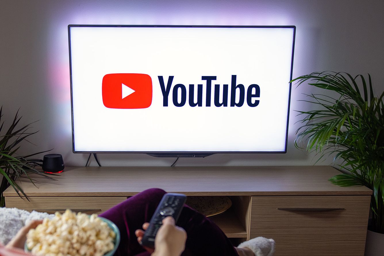 YouTube on a TV set