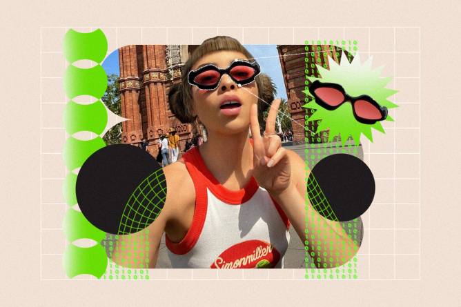 Virtual influencer Lil Miquela with tech elements