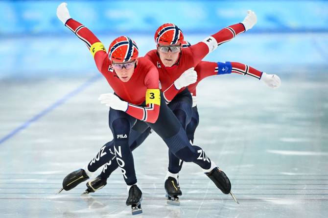 Norway speedskaters compete at the Olympics