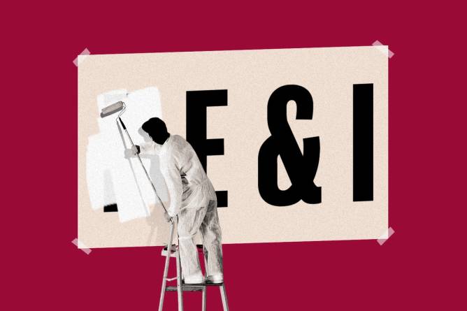 Graphic of a DEI sign being painted over