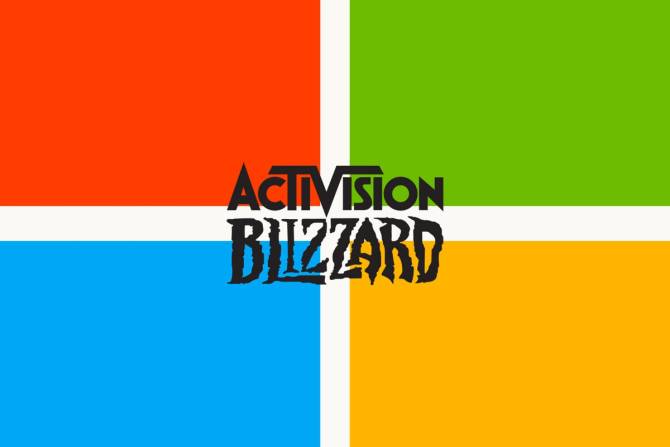 Activision logo superimposed on Microsoft's logo