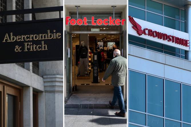 Crowdstrike, Abercrombie and Foot Locker signs