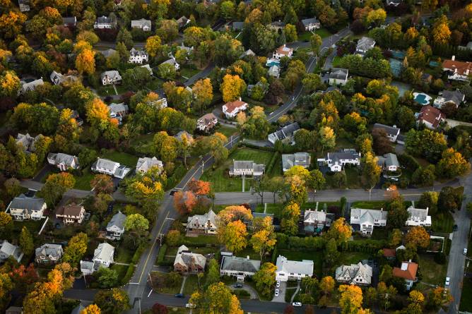 Suburban neighborhood in New York