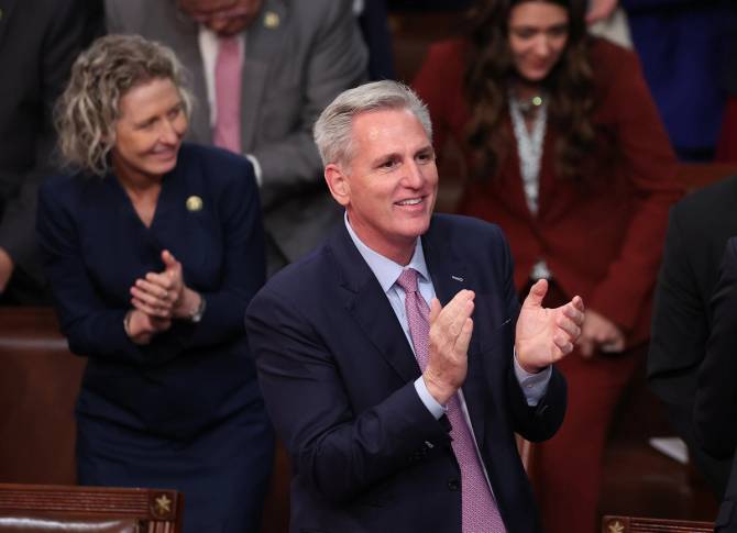 Rep. Kevin McCarthy during a vote for Speaker of the House