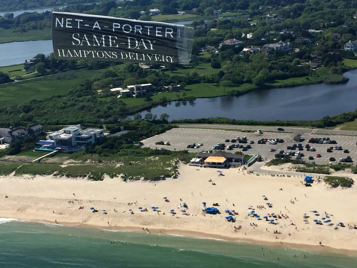 Net-A-Porter aerial ad at the Hamptons