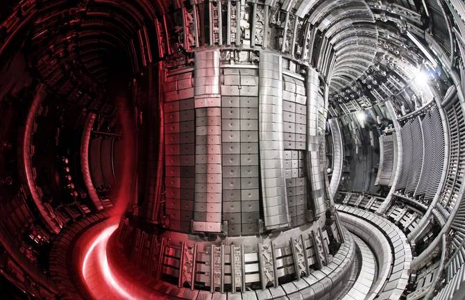 interior of the JET tokamak, which broke the record for fusion time