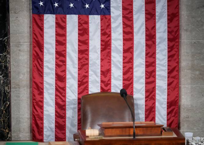 The chair for the Speaker of the House remains empty as they House of Representatives prepares to hold a vote for Speaker at the U.S. Capitol 