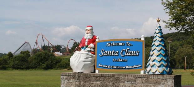 Sign for Santa Claus, Indiana