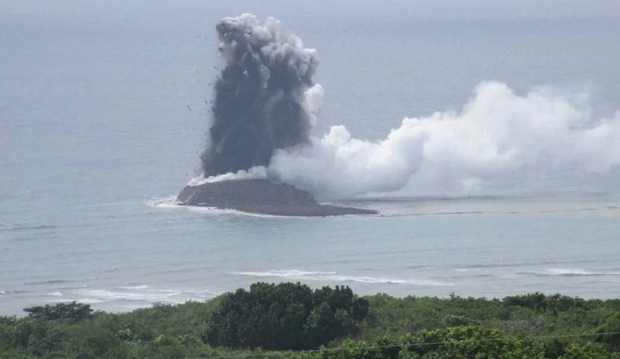  The new island is seen in a photo taken by Japan's Maritime Self-Defense Force on November 1.