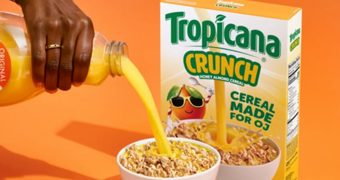 Tropicana cereal that is made for orange juice