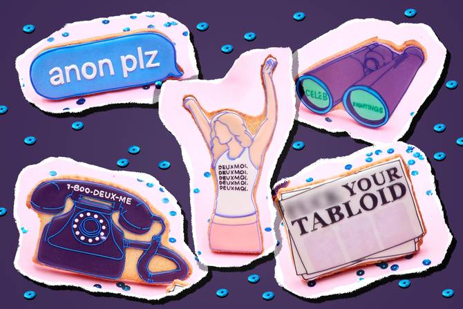 Deuxmoi-themed cookies created by Funny Face Bakery