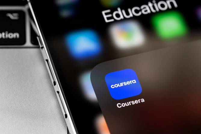 Coursera app on a smartphone