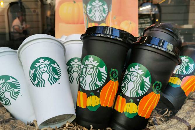 Starbucks pumpkin reusable cups