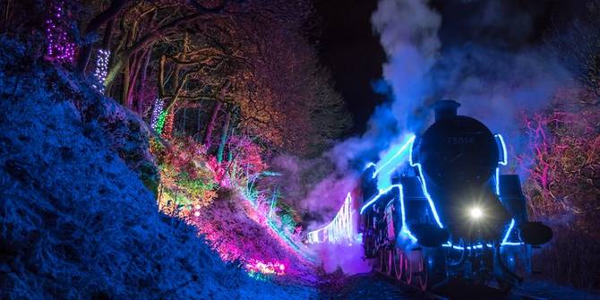 The holiday train from the Dartmouth Steam Railway