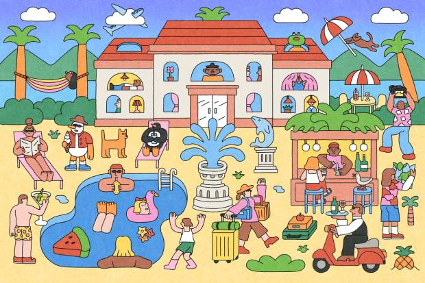A vacation scene with hidden pictures