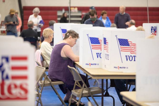 A polling site in New Hampshire