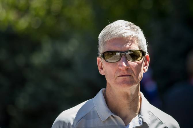 Apple CEO Tim Cook wearing sunglasses