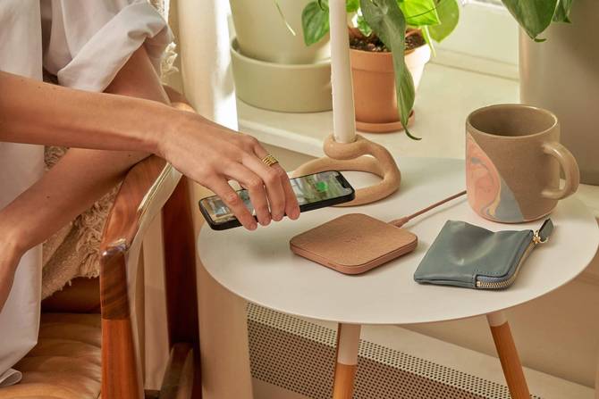 Courant Catch 1: Charging pad on a side table