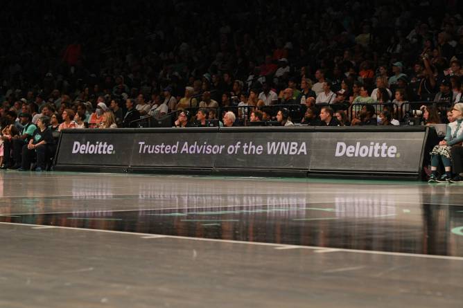 Deloitte signage at New York Liberty game