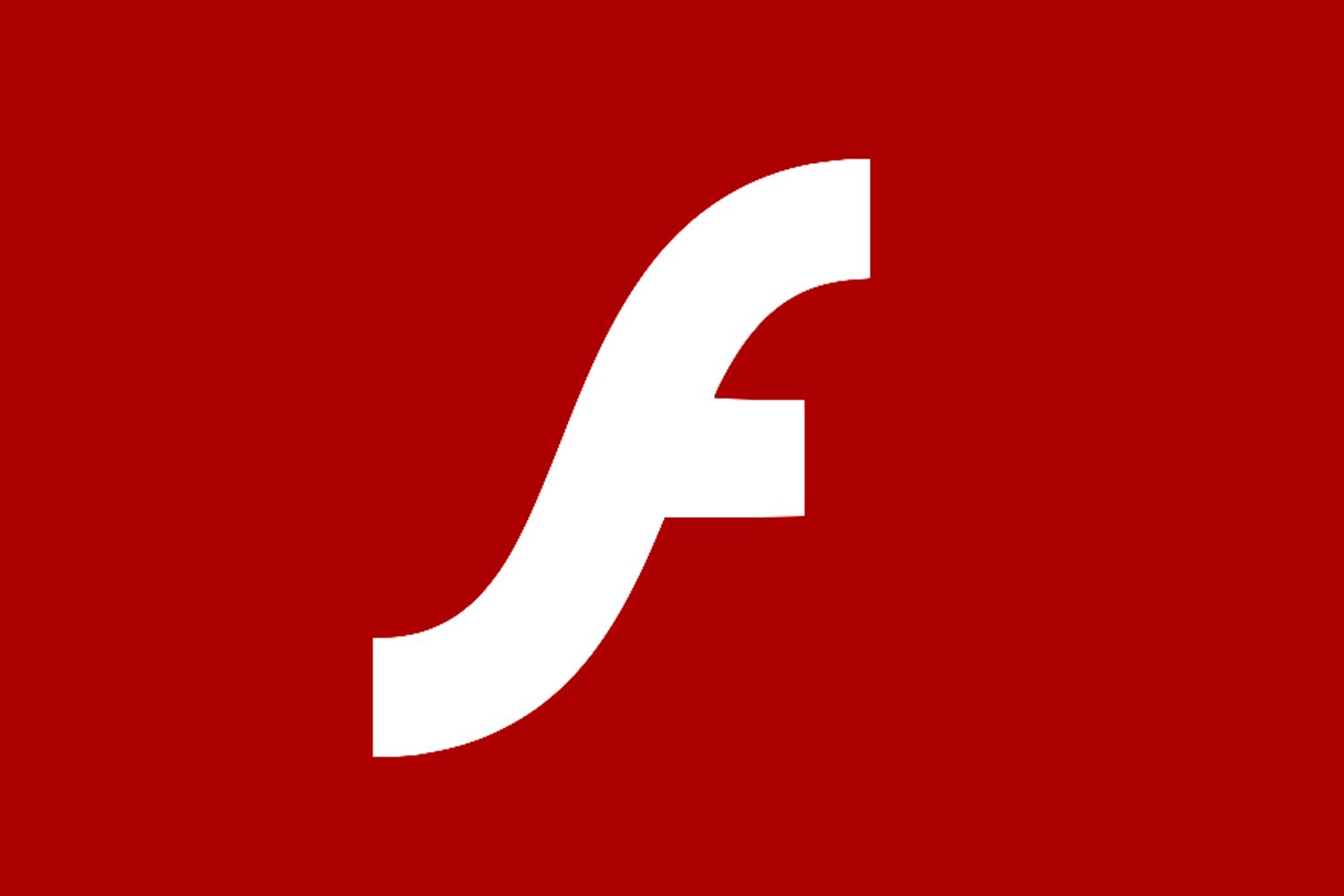 The Adobe Flash logo on a red background