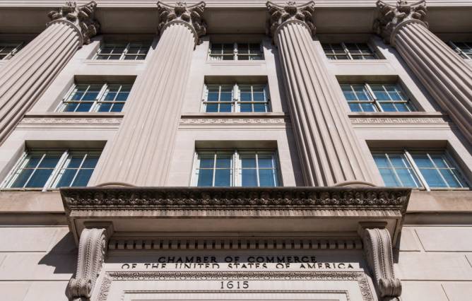 Exterior of the US Chamber of Commerce building in Washington.