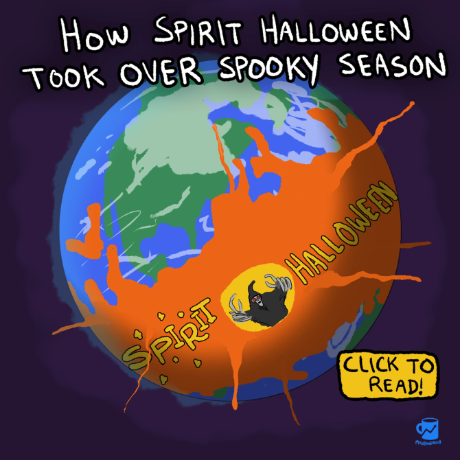Cover image for a story of how Spirit Halloween Took over spooky season