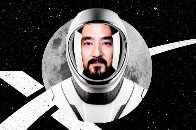 DJ Steve Aoki in a space suit