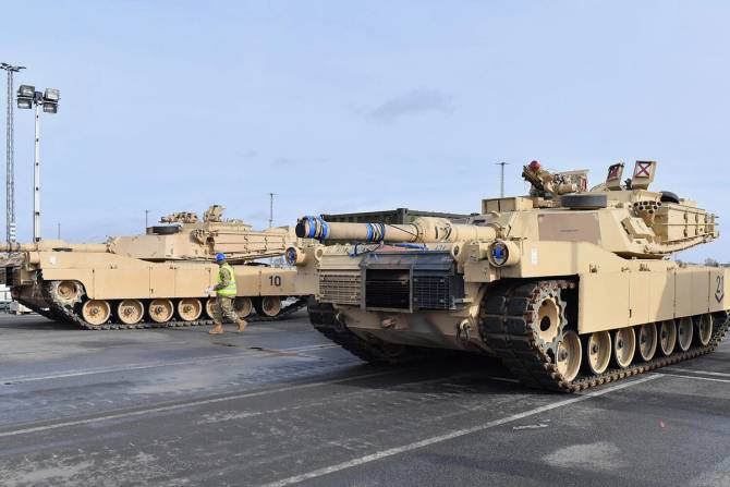M1 Abrams tanks being shipped