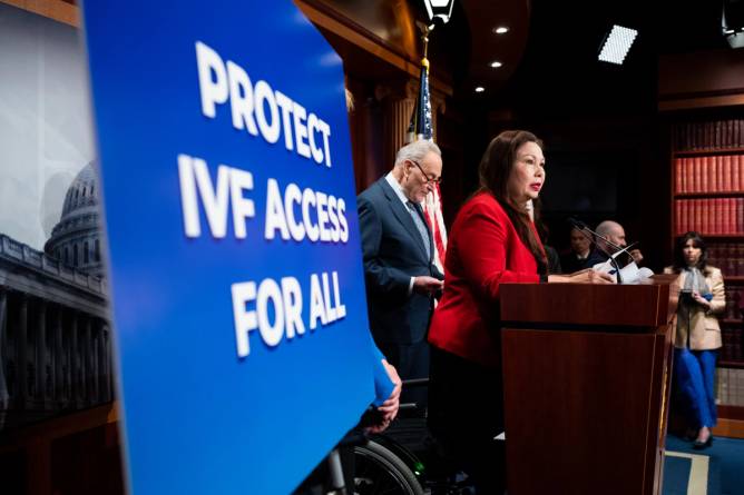 Democrats hold a press conference on IVF.
