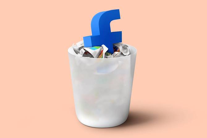 Facebook in the trash