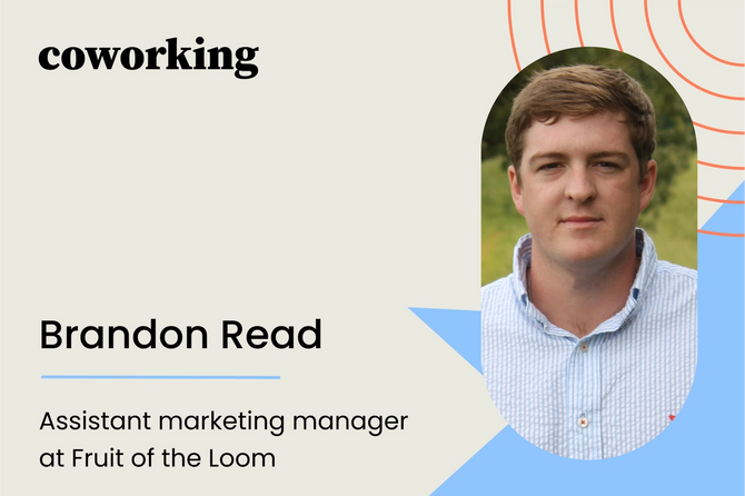 Coworking with Brandon Read, an assistant marketing manager at Fruit of the Loom