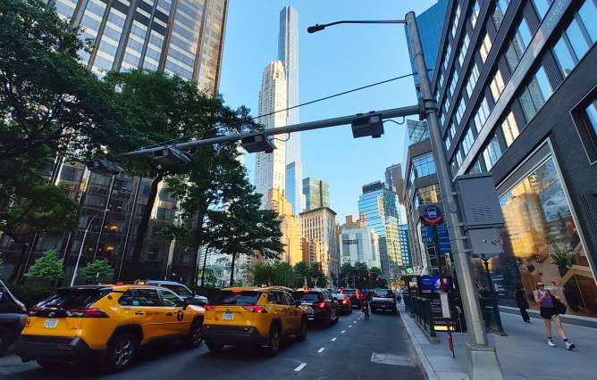 Congestion pricing toll readers in NYC