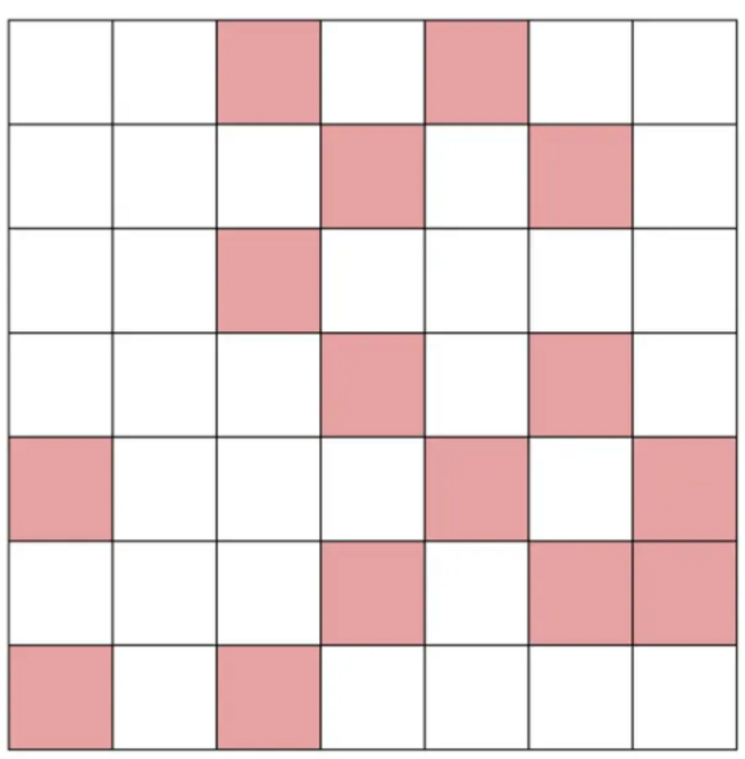 A grid with shaded squares for the Friday Puzzle
