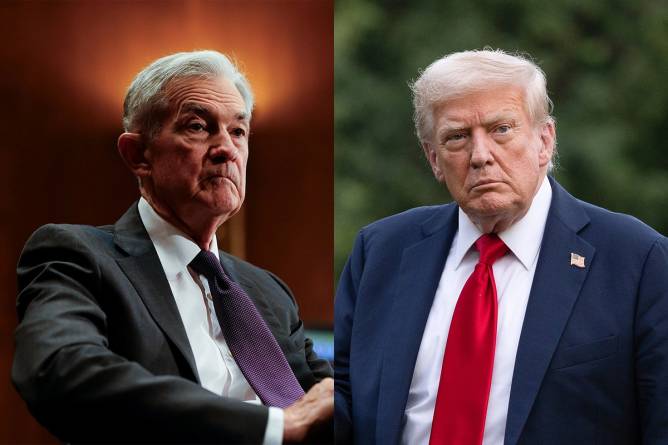 Fed Chair Jerome Powell and President Trump