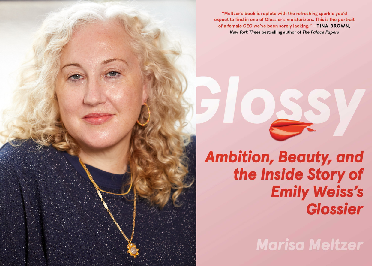 Marisa Meltzer headshot, Glossy book cover