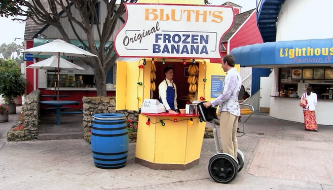 A scene from Arrested Development, George Michael works in the frozen banana stand